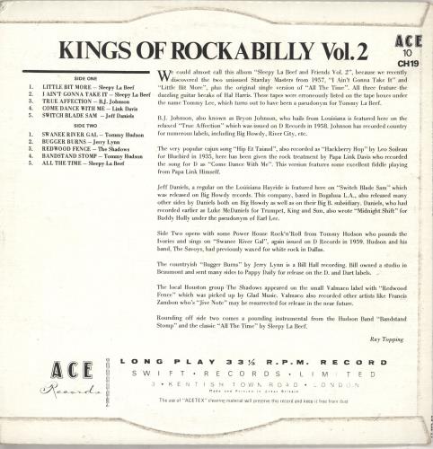 Various-50s/Rock & Roll/Rockabilly Kings Of Rockabilly Volume Two 10" vinyl single (10 inch record) UK 50V10KI712299