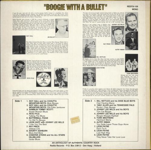 Various-50s/Rock & Roll/Rockabilly Nashville Country Rock - Boogie With A Bullet vinyl LP album (LP record) Dutch 50VLPNA708896