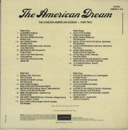 Various-50s/Rock & Roll/Rockabilly The American Dream - The London American Legend - Part 2 2-LP vinyl record set (Double LP Album) UK 50V2LTH692255