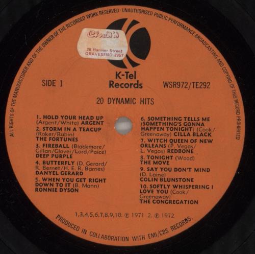 Various-60s & 70s 20 Dynamic Hits vinyl LP album (LP record) UK SVALPDY577209