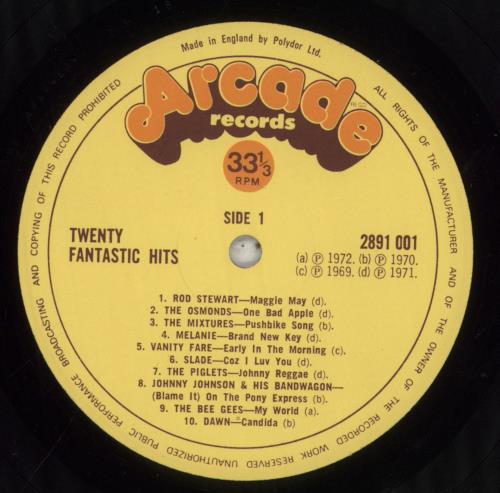 Various-60s & 70s 20 Fantastic Hits By The Original Artists vinyl LP album (LP record) UK SVALPFA485853