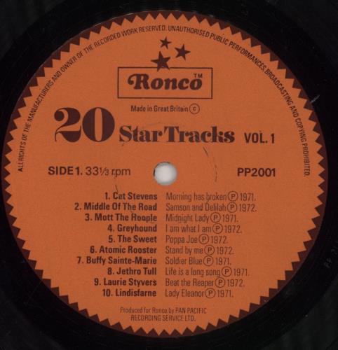 Various-60s & 70s 20 Star Tracks Vol. 1 vinyl LP album (LP record) UK SVALPST666116