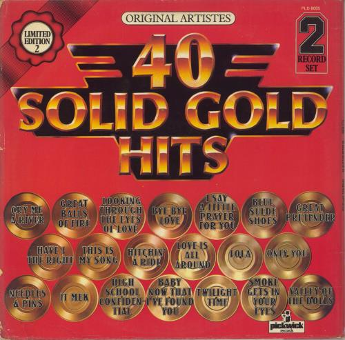 Various-60s & 70s 40 Solid Gold Hits 2-LP vinyl record set (Double LP Album) UK SVA2LSO558625