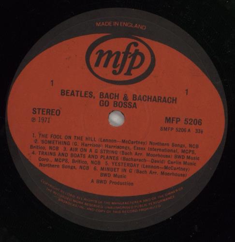 Various-60s & 70s Beatles, Bach & Bacharach Go Bossa vinyl LP album (LP record) UK SVALPBE557482