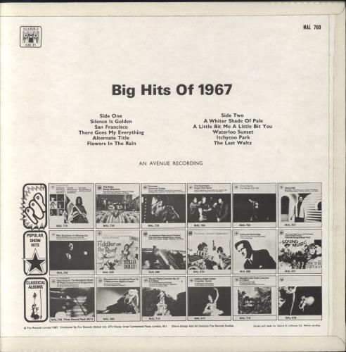 Various-60s & 70s Big Hits Of 1967 vinyl LP album (LP record) UK SVALPBI792069