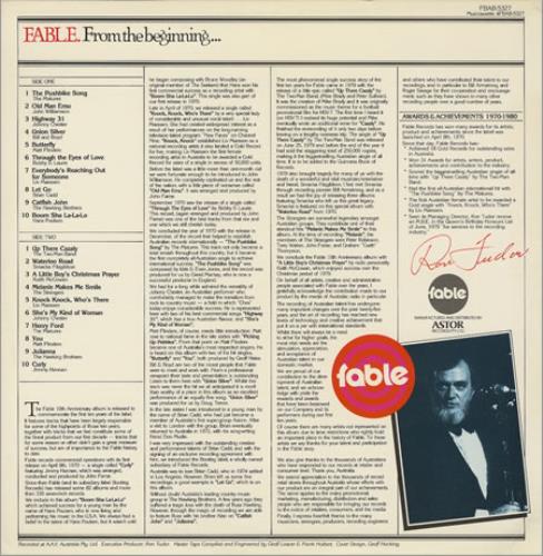 Various-60s & 70s Fable - From The Beginning... vinyl LP album (LP record) Australian SVALPFA309775