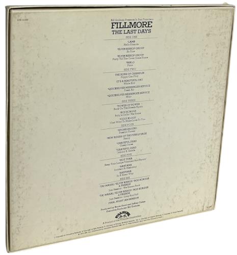 Various-60s & 70s Fillmore - The Last Days box set US SVABXFI867440