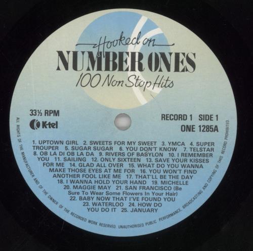 Various-60s & 70s Hooked On Number Ones - 100 Non Stop Hits 2-LP vinyl record set (Double LP Album) UK SVA2LHO603373