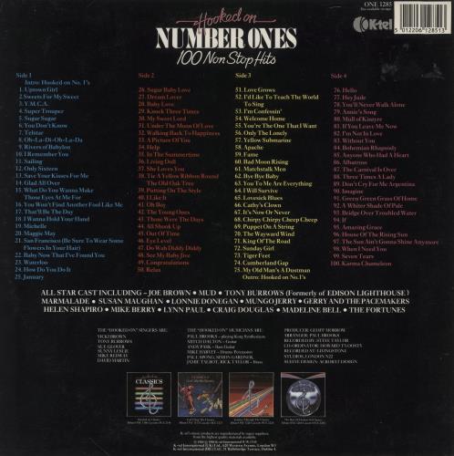 Various-60s & 70s Hooked On Number Ones - 100 Non Stop Hits 2-LP vinyl record set (Double LP Album) UK SVA2LHO603373
