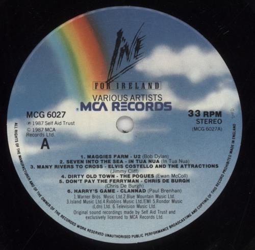 Various-60s & 70s Live For Ireland vinyl LP album (LP record) UK SVALPLI320689