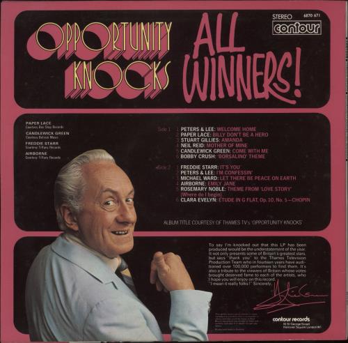Various-60s & 70s Opportunity Knocks - All Winners vinyl LP album (LP record) UK SVALPOP864419