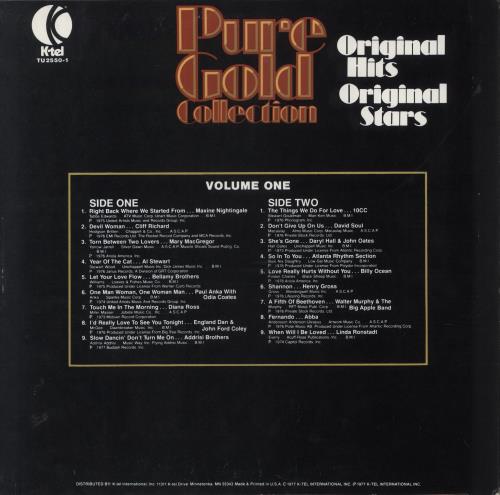 Various-60s & 70s Pure Gold Collection (Volume One) vinyl LP album (LP record) US SVALPPU851958