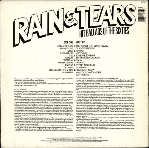 Various-60s & 70s Rain & Tears: Hit Ballads Of The Sixties vinyl LP album (LP record) UK SVALPRA693695