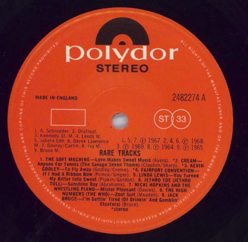 Various-60s & 70s Rare Tracks vinyl LP album (LP record) UK SVALPRA820303