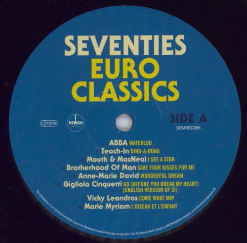 Various-60s & 70s Seventies Euro Classics vinyl LP album (LP record) UK SVALPSE832955