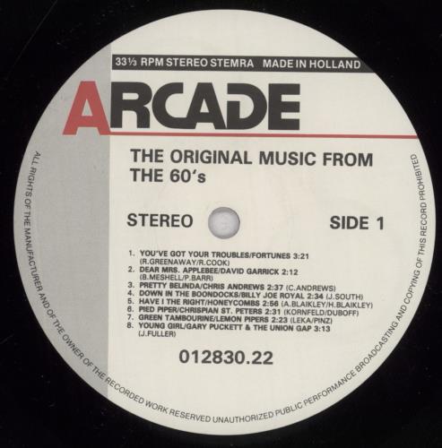 Various-60s & 70s The Original Music From The 60's 2-LP vinyl record set (Double LP Album) Dutch SVA2LTH834080