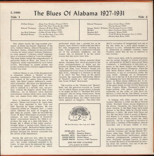Various-Blues & Gospel Alabama Blues 1927 - 1931 vinyl LP album (LP record) US V-BLPAL531739
