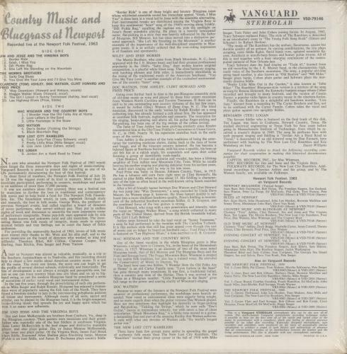 Various-Blues & Gospel Country Music And Bluegrass At Newport vinyl LP album (LP record) Canadian V-BLPCO876363