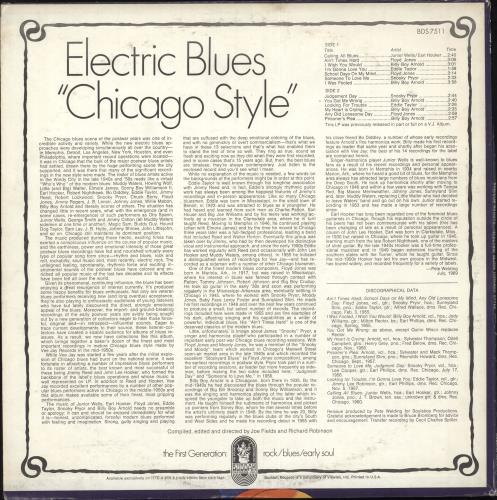 Various-Blues & Gospel Electric Blues Chicago Style vinyl LP album (LP record) US V-BLPEL727901