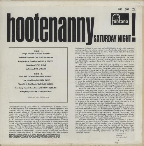 Various-Blues & Gospel Hootenanny Saturday Night ! vinyl LP album (LP record) UK V-BLPHO757603