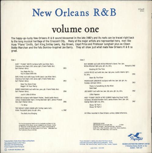 Various-Blues & Gospel New Orleans Rhythm & Blues Vol. 1 vinyl LP album (LP record) UK V-BLPNE706165
