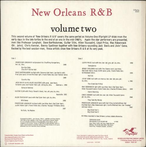 Various-Blues & Gospel New Orleans Rhythm & Blues Vol. 2 vinyl LP album (LP record) UK V-BLPNE706168