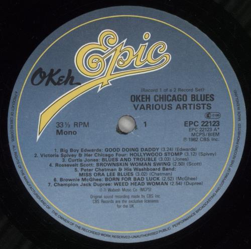 Various-Blues & Gospel Okeh - Chicago Blues 2-LP vinyl record set (Double LP Album) UK V-B2LOK546261