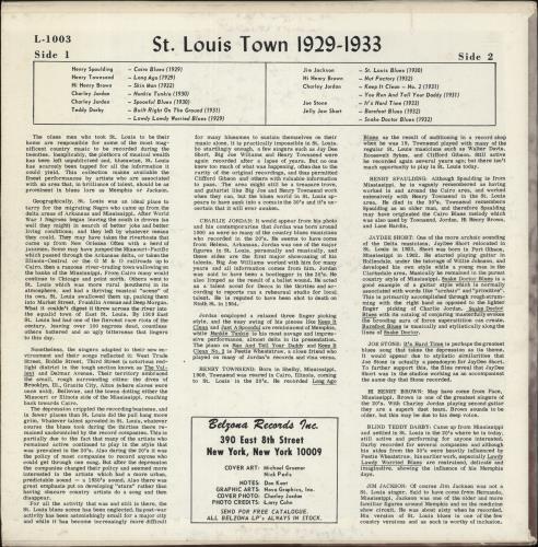 Various-Blues & Gospel St. Louis Town 1927-1932 vinyl LP album (LP record) US V-BLPST879322