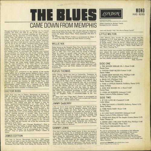 Various-Blues & Gospel The Blues Came Down From Memphis - VG vinyl LP album (LP record) UK V-BLPTH706596
