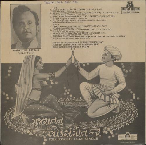 Various-Bollywood Folk Song of Gujarat - Vol. II vinyl LP album (LP record) Indian 4B2LPFO858959