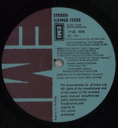 Various-Bollywood Instrumental Pot-Pourri vinyl LP album (LP record) Indian 4B2LPIN885973