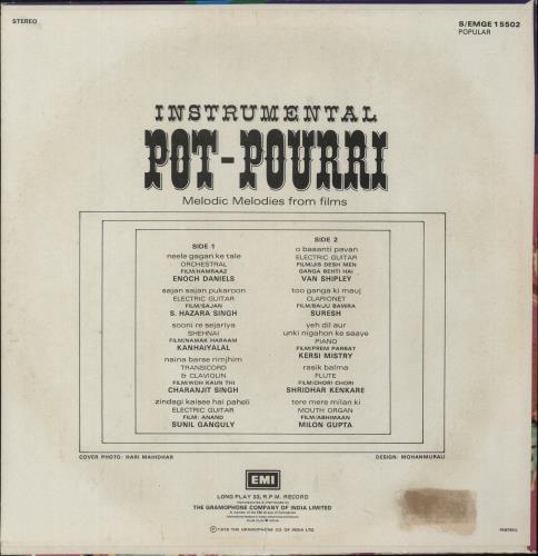 Various-Bollywood Instrumental Pot-Pourri vinyl LP album (LP record) Indian 4B2LPIN885973