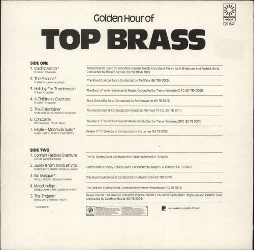 Various-Brass Bands Golden Hour Of Top Brass vinyl LP album (LP record) UK VB8LPGO704176