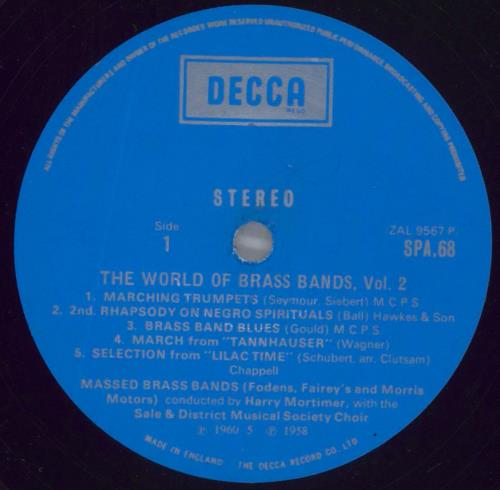 Various-Brass Bands The World Of Brass Bands Vol. 2 vinyl LP album (LP record) UK VB8LPTH630152