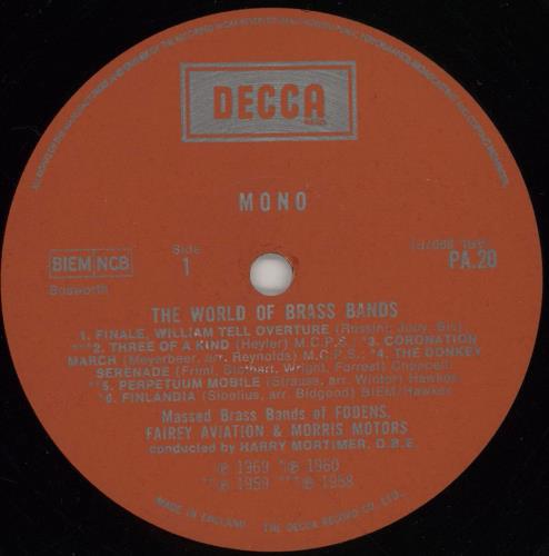 Various-Brass Bands The World Of Brass Bands vinyl LP album (LP record) UK VB8LPTH761967