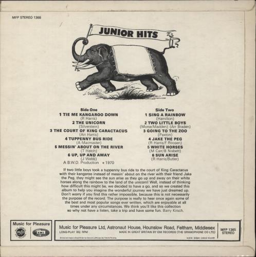 Various-Childrens Junior Hits vinyl LP album (LP record) UK VC0LPJU874546