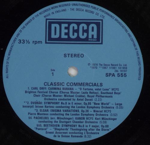 Various-Classical & Orchestral Classic Commercials vinyl LP album (LP record) UK VAFLPCL616046