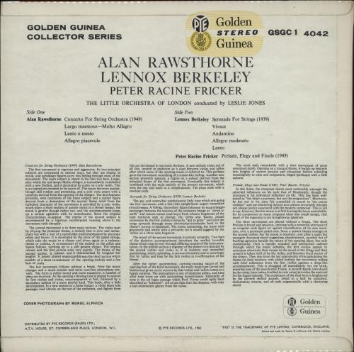 Various-Classical & Orchestral Concerto For String Orchestra/ Serenade For Strings/ Prelude, Elegy & Finale vinyl LP album (LP record) UK VAFLPCO763695