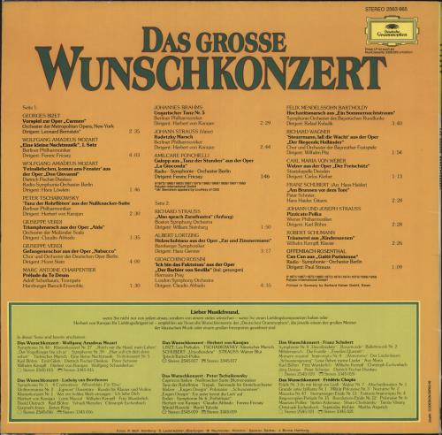 Various-Classical & Orchestral Das Grosse Wunschkonzert vinyl LP album (LP record) German VAFLPDA745508