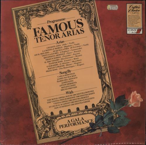Various-Classical & Orchestral Famous Tenor Arias vinyl LP album (LP record) UK VAFLPFA857263