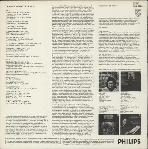 Various-Classical & Orchestral German Romantic Songs - White Label Test Pressing vinyl LP album (LP record) Dutch VAFLPGE873653