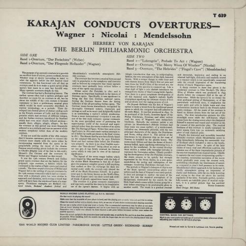 Various-Classical & Orchestral Karajan Conducts Overtures vinyl LP album (LP record) UK VAFLPKA758475