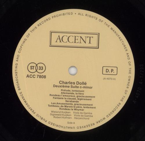 Various-Classical & Orchestral Late French Viol Music vinyl LP album (LP record) Belgian VAFLPLA860627