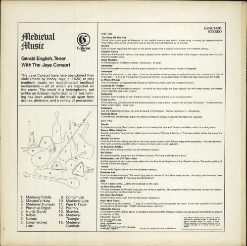 Various-Classical & Orchestral Medieval Music vinyl LP album (LP record) UK VAFLPME782637