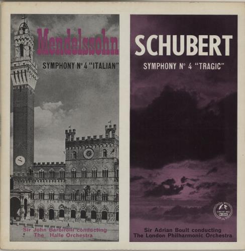 Various-Classical & Orchestral Mendelssohn: Symphony No. 4 "Italian" / Schubert: Symphony No. 4 "Tragic" vinyl LP album (LP record) UK VAFLPME752183