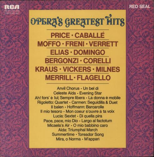 Various-Classical & Orchestral Opera's Greatest Hits 2-LP vinyl record set (Double LP Album) UK VAF2LOP880130