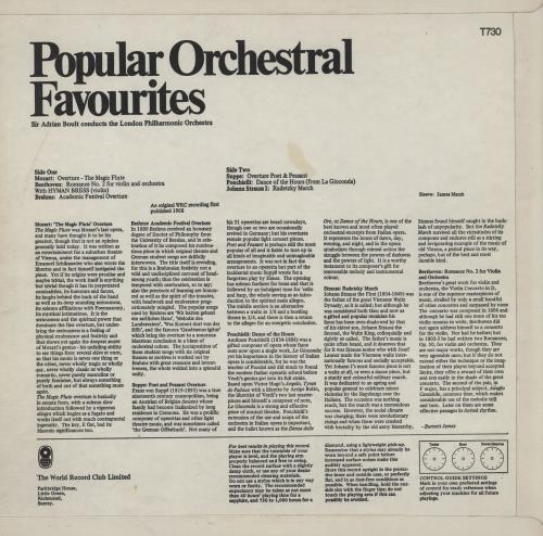Various-Classical & Orchestral Popular Orchestral Favourites vinyl LP album (LP record) UK VAFLPPO758476