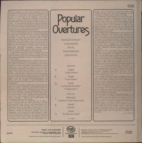 Various-Classical & Orchestral Popular Overtures vinyl LP album (LP record) UK VAFLPPO888726