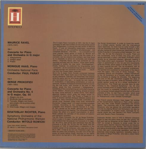 Various-Classical & Orchestral Ravel / Prokofiev: Piano Concertos vinyl LP album (LP record) UK VAFLPRA695676