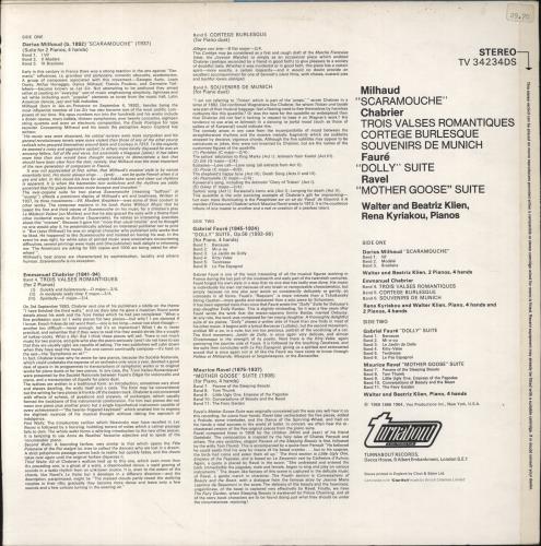 Various-Classical & Orchestral Scaramouche / Trois Valses Romantiques / "Dolly" Suite / "Mother Goose" Suite vinyl LP album (LP record) UK VAFLPSC863170